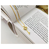 925 Silver CZ Key Pendant Necklace Choker