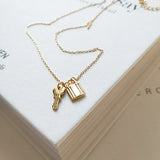 925 Silver Key Lock Layered Necklaces for Women Initial Chokers