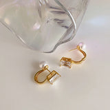 Cubic Zircon Pearl Hoop Earrings for Women