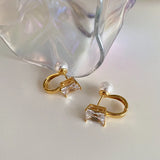 Cubic Zircon Pearl Hoop Earrings for Women