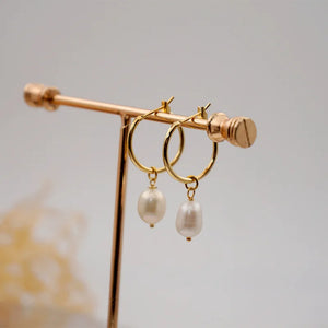 Baroque Freshwater Pearls Hoop Earrings for Women