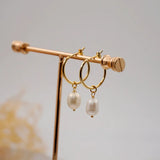 Baroque Freshwater Pearls Hoop Earrings for Women