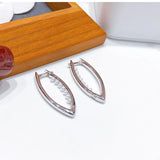 Geometric Hoops Earrings With Charms INS Stylish Femme Ear Jewelry