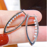 Geometric Hoops Earrings With Charms INS Stylish Femme Ear Jewelry