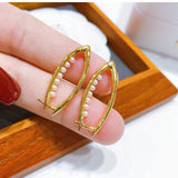 Geometric Hoops Earrings With Charms INS Stylish Femme Ear Jewelry