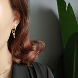Punk Style Drop Key Hoop Earrings 925 Sterling Sliver Delicate Charms Jewelry