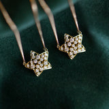 925 Sterling Sliver Star Choker Mini Cubic Zircon Charm Necklace