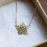 925 Sterling Sliver Star Choker Mini Cubic Zircon Charm Necklace