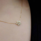 925 Sterling Sliver Star Choker Mini Cubic Zircon Charm Necklace