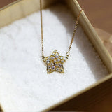 925 Sterling Sliver Star Choker Mini Cubic Zircon Charm Necklace