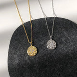 925 Silver CZ Star Pendant Necklace Small Disc Coin Layered Choker Charms