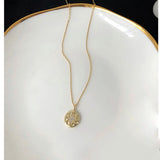 925 Silver CZ Star Pendant Necklace Small Disc Coin Layered Choker Charms
