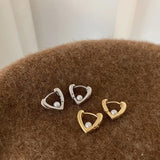 Heart Pearls Hoops Earrings for Women Charms Minimalist Tiny Jewelry