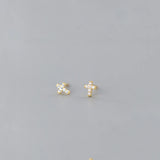 925 Sterling Silver Cross Stud Earrings Tiny Minimalist Post Small Studs