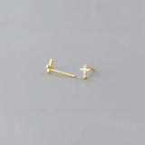 925 Sterling Silver Cross Stud Earrings Tiny Minimalist Post Small Studs