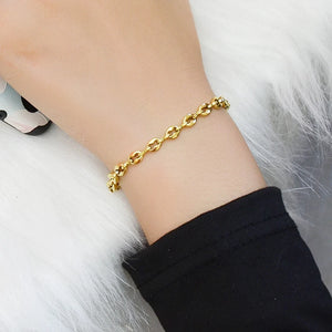 Thin Titanium Steel Chain Link Bracelet for Women
