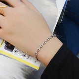 Thin Titanium Steel Chain Link Bracelet for Women