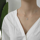 Opal Stone Pendant Necklace Sterling Silver Layered Choker