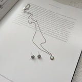 Opal Stone Pendant Necklace Sterling Silver Layered Choker