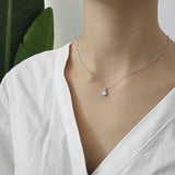 Opal Stone Pendant Necklace Sterling Silver Layered Choker