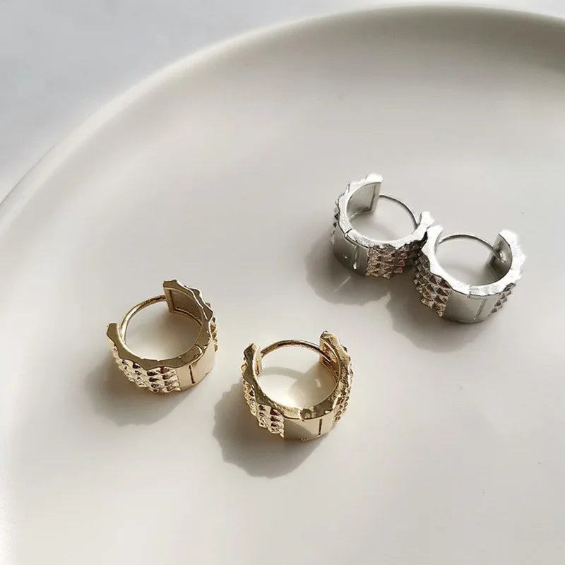 Steampunk Hollow Small Hoop Earrings for Women
