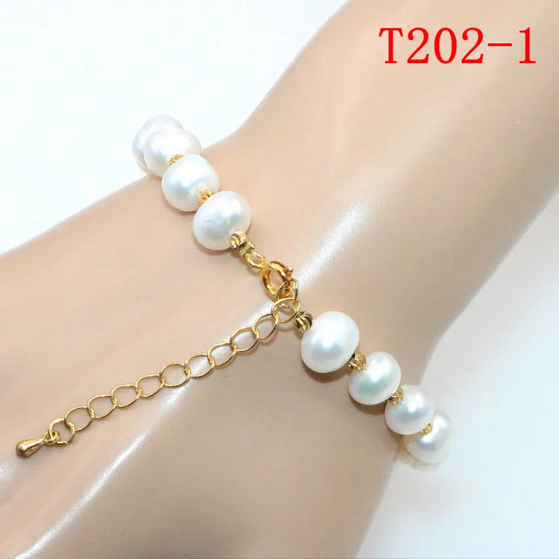 8-9mm Freshwater Pearl Bracelet for Women - Charm Bracelet Jewelry Gift