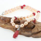 Natural Baroque Pearl Jades Pendant Choker Necklace