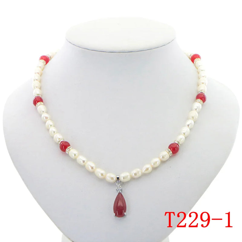 Natural Baroque Pearl Jades Pendant Choker Necklace