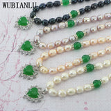 Natural Baroque Pearl Jades Pendant Choker Necklace