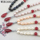 Natural Baroque Pearl Jades Pendant Choker Necklace