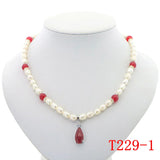 Natural Baroque Pearl Jades Pendant Choker Necklace