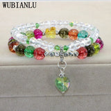 Double Row Summer Austria Crystals Stretch Bracelet