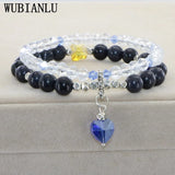 Double Row Summer Austria Crystals Stretch Bracelet