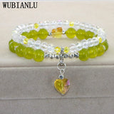 Double Row Summer Austria Crystals Stretch Bracelet