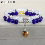 Double Row Summer Austria Crystals Stretch Bracelet