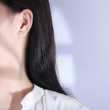 925 Silver 4*4MM Yellow Sapphire Stud Earrings for Women Anniversary Gift