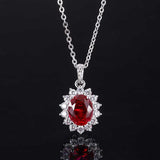 925 Silver Sapphire Faceted Gemstone Pendant Necklace Women Engagement Gift