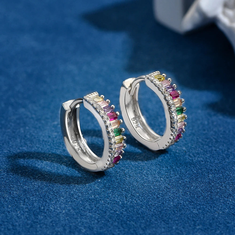 925 Silver Fancy Colored Diamond Earrings