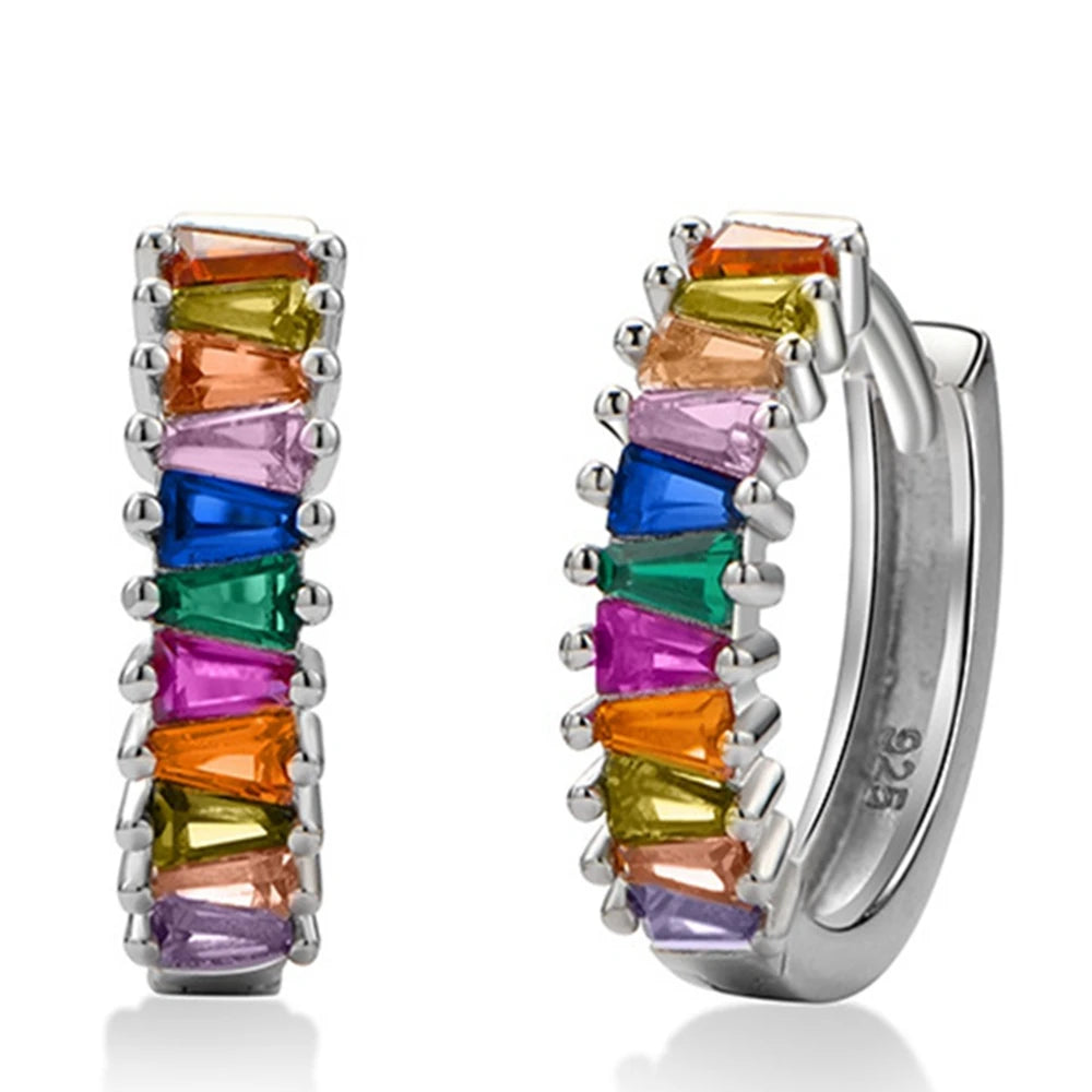 925 Silver Fancy Colored Diamond Earrings