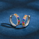 925 Silver Fancy Colored Diamond Earrings