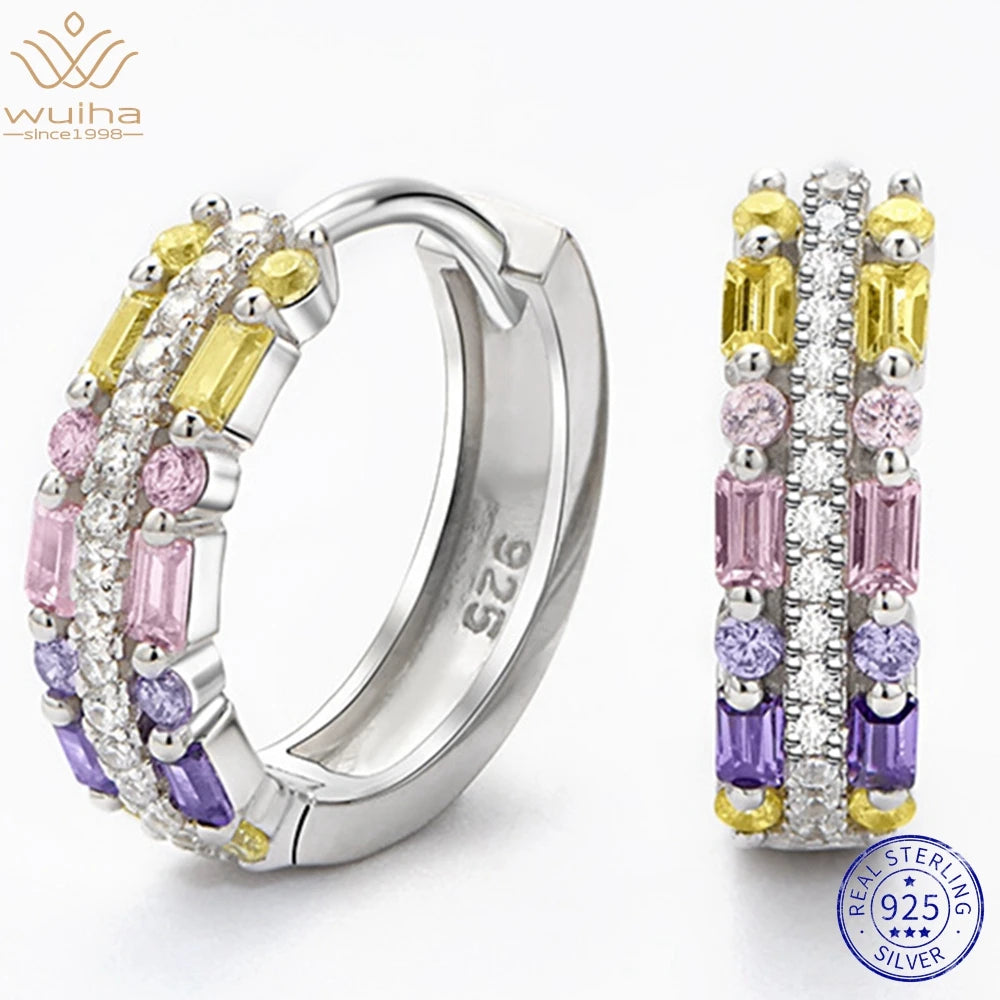 925 Silver Fancy Colored Diamond Earrings