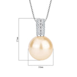 925 Silver 16MM Sapphire Gemstone Pendant Necklace for Women