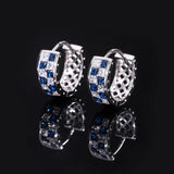 925 Silver 6*15MM Ruby Sapphire Earrings Anniversary Gift