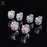 925 Silver 6*15MM Ruby Sapphire Earrings Anniversary Gift