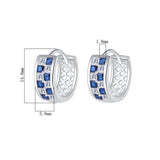 925 Silver 6*15MM Ruby Sapphire Earrings Anniversary Gift