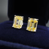 925 Silver 6*8MM Sapphire Faceted Stud Earrings Women Anniversary Gift
