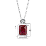 925 Silver 8*10MM Gemstone Pendant Necklace