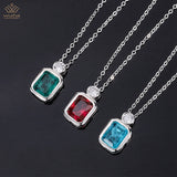 925 Silver 8*10MM Gemstone Pendant Necklace