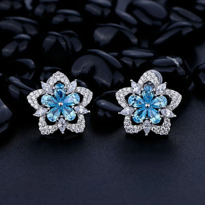 High Carbon Diamond Stud Earrings 925 Silver Fine Jewelry