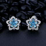 High Carbon Diamond Stud Earrings 925 Silver Fine Jewelry
